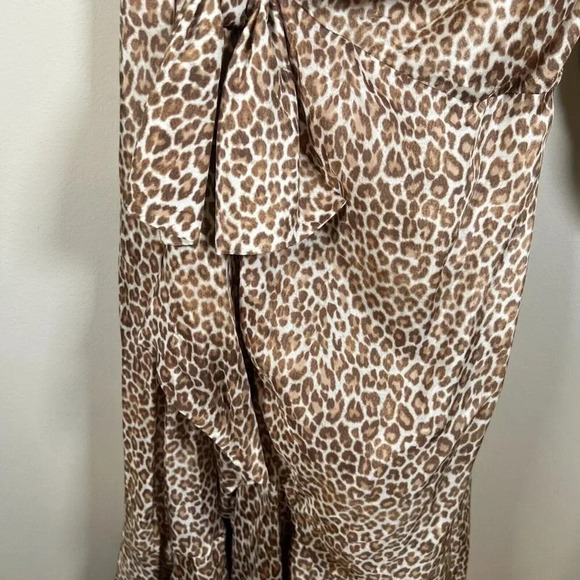 J.Crew Collection Leopard Print One-Shoulder Ruffle Hem Midi Dress Size 2 Event - Picture 8 of 11